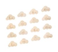 IWOWHERO Discos De Madera Forma De Para Fotografía De Bebés Tarjetas Mensuales Doble Cara Para Anuncios De Nacimientos y Seguimiento Del Embarazo