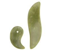 IWOWHERO Esencial Necesario para Masajeador de Jade Gua Sha para Juego de Herramientas de Facial de 2 Piezas