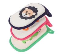 IWOWHERO Esponja De Baño Para Bebés 3 Piezas Tamaño Pequeño Estropajo Infantil Dibujos Animados Para Recién Nacidos Uso Diario Seguro y Cómodo Gancho Colgador Mezcla De Colores