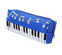 IWOWHERO Estuche para Lápices con Estampado de Teclado de Piano Gran Capacidad Resistente Lona Azul Oscuro Bolsa Organizadora Portátil para Niñas