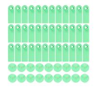 IWOWHERO Etiquetas para Orejas de Ovejas sin Número, 100 Unidades de Plástico Verde Resistente a Rayos Uv, Tamaño Adecuado para Ganado Vacuno, Cabras y Gestión de Animales en Granja