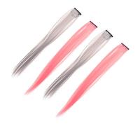 IWOWHERO Extensiones de Cabello Cortas Invisibles 4 Piezas Postizo Diario para Niñas Colores Té y Rosa Cerezo Uso Diario Fiesta