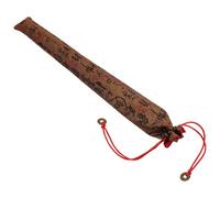 IWOWHERO Funda para Abanico de Mano Plegable de Seda Brocada Amarilla 10 Pulgadas, Bolsa Protectora Portátil para Almacenamiento y Transporte, Organizador Elegante para Abanicos Chinos