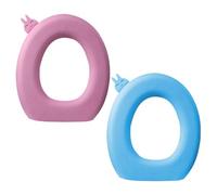 IWOWHERO Fundas Portátiles para Inodoro de Material EVA Alfombrillas Transpirables Tamaño Tipo U Juego de 2 Cojines Reutilizables para Baño Color Rosa y Azul