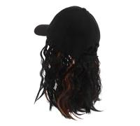 IWOWHERO Gorra de Béisbol con Peluca Sintética para Mujer Estilo Bob Ondulado Corto Gorra con Extensiones de Cabello para Protección Solar y Transformación Rápida