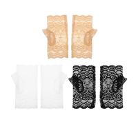 IWOWHERO Guantes de Conducción UV para Mujer 3 Pares de Encaje Antideslizantes para Actividades al Aire Libre como Ciclismo y Montañismo