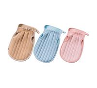 IWOWHERO Guantes Exfoliantes de Baño 3 Unidades Colores Surtidos Limpieza Corporal Doble Cara para Piel Suave y Depuración Corporal Uso Diario