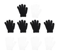 IWOWHERO Guantes Exfoliantes De Ducha 10 Piezas Cinco Dedos Para Limpieza Corporal, Algodón Suave, Colores Negro y Blanco, Exfoliación Eficaz Para Baño y Cuidado Personal