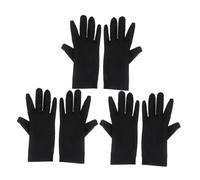 IWOWHERO Guantes Negros de Spandex Transpirables para Joyería, 3 Pares Talla Única, sin Afectar Movimiento de Dedos, Ideales para Industria del Vidrio y Uso en Guantes de Servicio