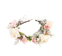 IWOWHERO Guirnalda Floral De Novia Rosas Artificiales Diadema De Flores Para Bodas y Fiestas Accesorio Elegante Para Novias y Damas De Honor