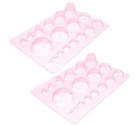 IWOWHERO Herramientas para Manualidades Papel Quilling 2 Piezas Molde para Filigrana de Papel Media Esfera Plantilla Números Color Rosa para Manualidades 3D