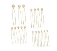 IWOWHERO Horquillas Cabello de Perlas y Palillos para Moños 18 Piezas Tamaño Mixto para Mujeres Cabello Grueso en Bodas y Uso Diario
