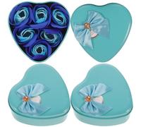 IWOWHERO Jabón en Forma de Rosa Caja de Corazón, Aroma Dulce y Material Seguro, 3 Cajas 6 Flores Cada, Obsequio Creativo Día Madre