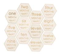 IWOWHERO Juego de 12 Círculos de Madera para Bebés para Decoración de Carteles de Crecimiento Fotografía de Bebés
