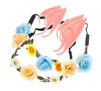 IWOWHERO Juego De 2 Diademas Con Orejas De Guirnalda 6 Unidades Accesorios Para Las Orejas Cadena Para Las Orejas Orejas De Rata Extraterrestre Brillantes De Asta Para Niña
