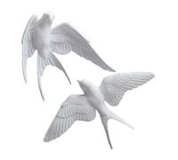 IWOWHERO Juego de 2 Golondrinas Decorativas de Pared 3D Resina Adorno de Ave Artificial Realista para Decoración de Pared Sala de Estar Hogar y Comedor