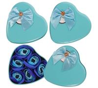 Iwowhero Juego De 3 Cajas De JabóN De Flores En Forma De CorazóN Con 6 Flores Perfumadas Por Caja Regalo Creativo Para El Día De La Madre Sin Sustancias Nocivas