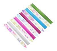 IWOWHERO Juego de 5 Limas de Uñas de Vidrio de 14 Cm Pulidor de Uñas de Cristal de Grano Fino Colores Azul Rosa Verde Morado y Amarillo con Estuche Tubular para Manicura Natural