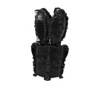 IWOWHERO Juego De Cepillos Cabello y Peine Desenredante 5 Piezas Tamaño Medio Con Porta Peines Negro Para Salón y Uso Personal, Adecuado Para Desenredar y Reducir El Frizz En Peluquerías