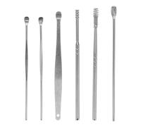 IWOWHERO Kit de 6 Limpiadores de Oídos de Acero Inoxidable en Espiral Herramienta Segura para Eliminar Cera con Caja de Almacenamiento Adecuado para Cuidado Auditivo en Casa