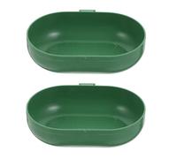 IWOWHERO Lavabo para Limpieza de Aves en plástico, 2 Piezas con Gancho para jaulas netas y bañeras, tamaño 4.52x2.75x1.18 Pulgadas, para agapornis y Aves pequeñas, protección Ambiental