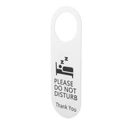 IWOWHERO Letrero de no molestar, etiqueta para colgar en la puerta, acrílico blanco de doble cara, hotel, diseño elegante, señal de privacidad para interiores y exteriores