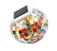 IWOWHERO Luz Solar LED para Jardín Mosaico de Vidrio Resistente al Agua Lámpara Decorativa Colorida para Césped Exterior Luz de Carga Solar sin Cables para Patio y Terraza
