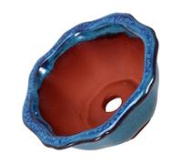 IWOWHERO Maceta Pequeña de Cerámica para Orquídeas y Suculentas Maceta de Escritorio Color Tierra Contenedor para Plantas de Interior Decoración para Oficina y Dormitorio