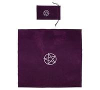 IWOWHERO Mantel de Adivinación de Terciopelo Morado 60x60 Cm con Pentagrama y Bolsa de Almacenamiento con Cordón 11,5x18 Cm para Cartas de Tarot, Lenormand y Rituales Espirituales