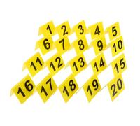 IWOWHERO Marcadores de Números Acrílicos en Forma de V Reutilizables Tamaño Compacto 55X63 CM Doble Cara Números 1-20 Color Amarillo para Mesas de Restaurante y Señalización en Eventos