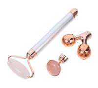IWOWHERO Masajeador Facial Eléctrico Rodillo de Jade Auténtico y Polvo de Cristal para Piel del Rostro, Antiarrugas Colágeno, Color Plata