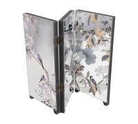 IWOWHERO Mini Biombo Plegable de Acrílico Espejo, Pantalla de Escritorio China Tradicional de 3 Paneles, Decoración Asiática para Cocina Rústica y Feng Shui, Divisor Portátil para Hogar