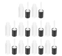 IWOWHERO Mini Envases de Lápiz Labial 10 Piezas 1,2 Ml Tapa Negra para Brillo y Bálsamo Labial en Maquillaje Creativo