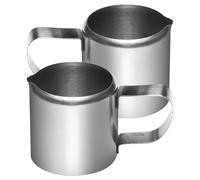 IWOWHERO Mini Jarra de Leche de Acero Inoxidable 2 Oz 46 Ml 2 Piezas Dispensador Pequeño para Crema y Salsa Taza Metálica para Café y Té Uso Doméstico y Cafeterías