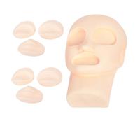 IWOWHERO Molde de Cabeza de Entrenamiento 3D de Silicona para Maquillaje Permanente y Bordado 3D, Desmontable, Textura Gruesa y Realista, Adecuado para Formación Estética y Artística