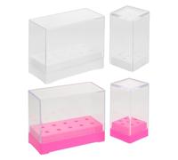 IWOWHERO Organizador de Brocas para Uñas 4piezas Compartimentos Múltiples, Caja de Almacenamiento Profesional para Herramientas de Manicura