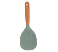 IWOWHERO Paleta de Arroz de Silicona con Mango de Madera Ergonómico Resistente al Calor hasta Antiadherente para Servir Arroz y Cocinar Utensilio de Cocina Práctico y Cómodo Color Verde