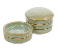 IWOWHERO Paleta de Cerámica para Pintura Tradicional China Bandeja de Mezcla de Pigmentos 5 Capas Apilables Práctica para Acuarela y Tinta Paleta Multifuncional Superficie Lisa para