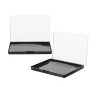 IWOWHERO Paleta de Maquillaje Magnética Vacía de Plástico Duradero, 2 Piezas Negras con Tapa Transparente, Organizador Compacto para Sombras de Ojos, Iluminadores y Rubores, Adecuado