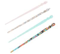 IWOWHERO Palillos Chinos Vintage Pelo de Mujer, 4 Piezas de Acrílico, sin Daño al Cabello, Accesorios Elegantes para Decorar Moños en Recital o Prom