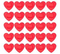 IWOWHERO Parches Adhesivos para Heridas en Forma de Corazón 50 Unidades Rojas Vendajes Transpirables y Elásticos para Cuidado Diario y Primeros Auxilios Tamaño Pequeño Aptos para Todas