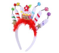 IWOWHERO Pastel De Cumpleaños Vela Cabeza Aro Diadema De Fiesta Cintas Para El Pelo Diadilla Accesorios Para El Cabello Para Mujeres Accesorio Para El Cabello Chicas No Venda 4to Banda Tela