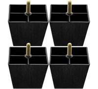 IWOWHERO Patas De Repuesto Cuadradas para Sofá y Muebles 75x75x60 Mm Tuerca De Metal Ajustable, Plástico Resistente, 4 Unidades para Sillas y Armarios, Reparación y Refuerzo Hogar
