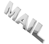 IWOWHERO Pegatina Adhesiva para Buzón de Correo 3D Letra Mail en Aleación de Zinc Plateada Resistente Intemperie Tamaño Mediano Decorativa para Buzones y Cajones de Cartas