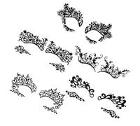 IWOWHERO Pegatinas de Encaje Negro de Delineador de Ojos Autoadhesivas Varios estilos Fáciles de Quitar, 5 Pares Varios estilos para Maquillaje en Conciertos y Bailes de Mascarada