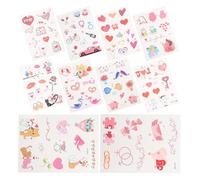IWOWHERO Pegatinas de Tatuajes Temporales 10 Hojas Resistentes al Agua Diseño de Corazones Adhesivos Corporales para Mujeres y Fiestas Calcomanías Temporales para Cuerpo Ideales para