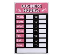 IWOWHERO Pegatinas Superficie Lisa para Señales de Hora Autoadhesivas Regrabables de Pvc Rosa, a Prueba de Sol Varios estilos Ideales para Horarios de Apertura en Tiendas Varios estilos