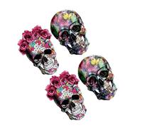 IWOWHERO Pegatinas Térmicas para Ropa de Halloween Calaveras, 4 Piezas de Papel para Planchar en Ropa y Bolsas, Decoración Adecuado Vida Diaria y Festivales de Fantasmas