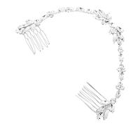 IWOWHERO Peina De Novia Cadena De Cristal Accesorio Elegante Para Boda Peine Floral Para Cabello Tocado Brillante Para Mujeres Para Fiestas y Fotografía