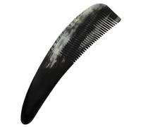 IWOWHERO Peine de Cuerno Natural de para Cabello Masajeador Elegante con Natural Grosor Diseño Negro Pulido para Hombres y Mujeres